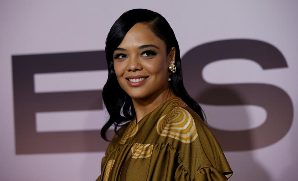 Cast member Tessa Thompson poses at the premiere for the season 3 of the television series &quot;Westworld&quot; in Los Angeles, California, U.S., March 5, 2020. REUTERS/Mario Anzuoni
