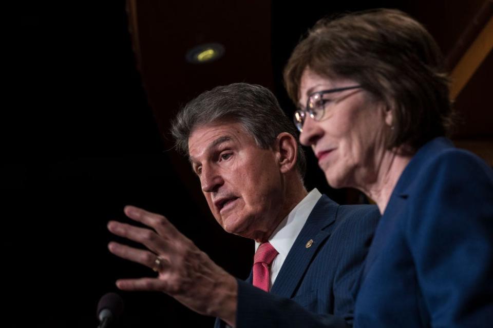 Sen. Joe Manchin, D-W.Va., is friendly with fellow moderate Sen. Susan Collins, R-Maine.