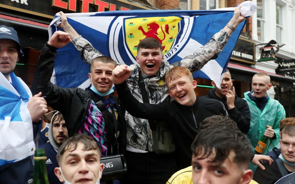 Scotland fans gather in central London - PA