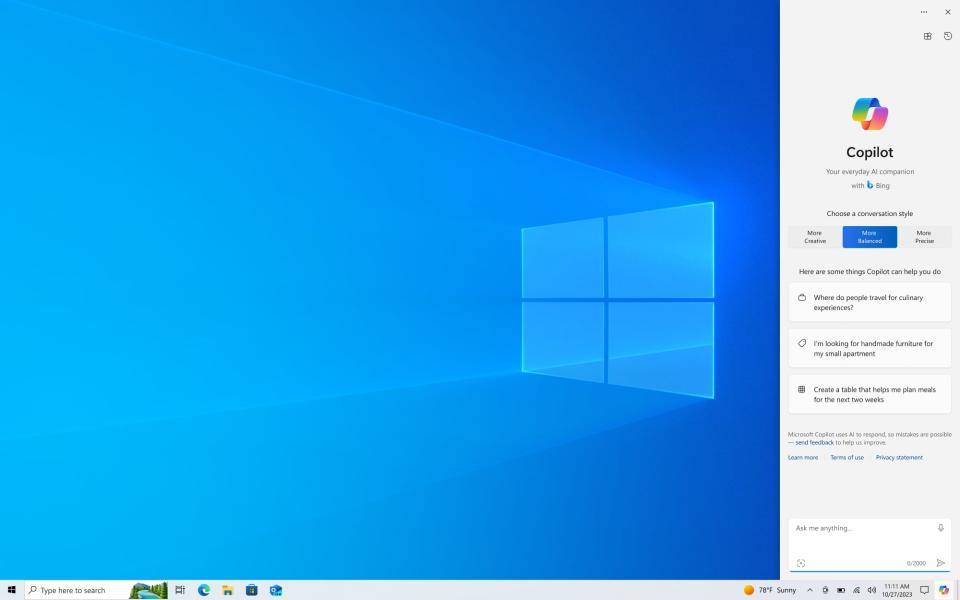 Copiloto de Microsoft en Windows 10