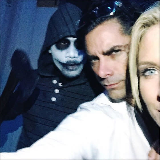 'Grandfathered’ star John Stamos referred to his night hanging out with actress friend Nicky Whelan and a “weird guy” as “super scary,” but c'mon, we all know that he’s a vampire. The man never ages! (Instagram)