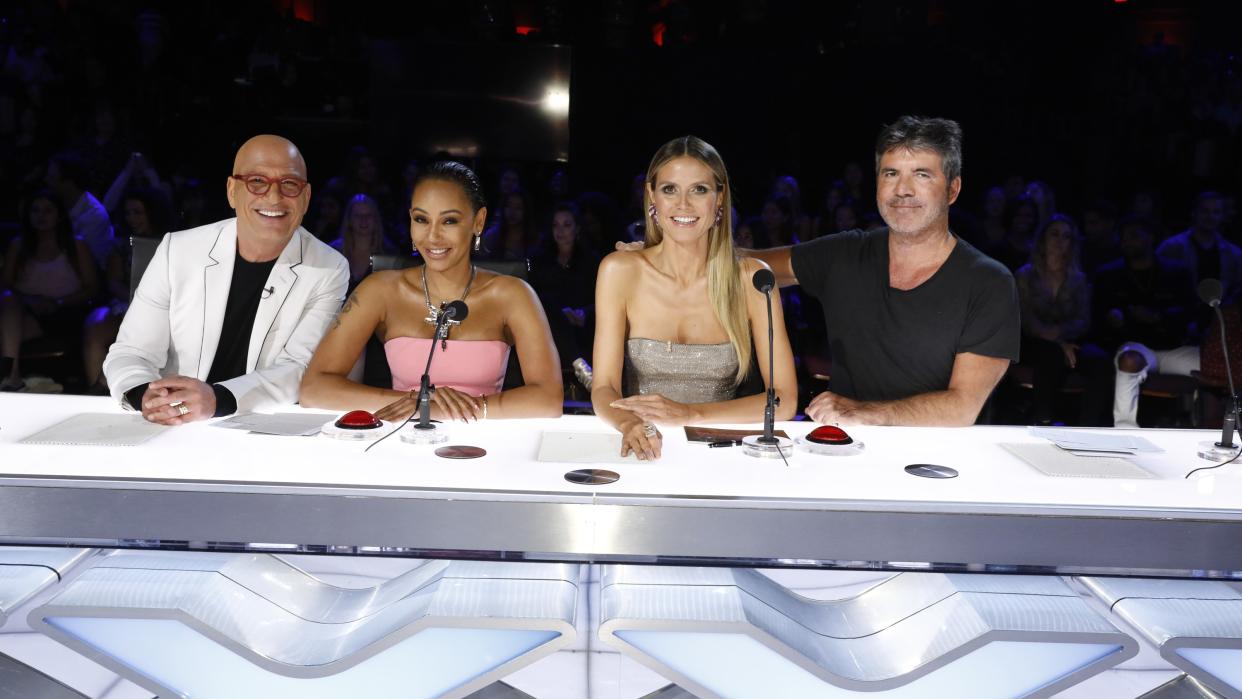  Howie Mandel, Mel B, Heidi Klum and Simon Cowell on America's Got Talent. 