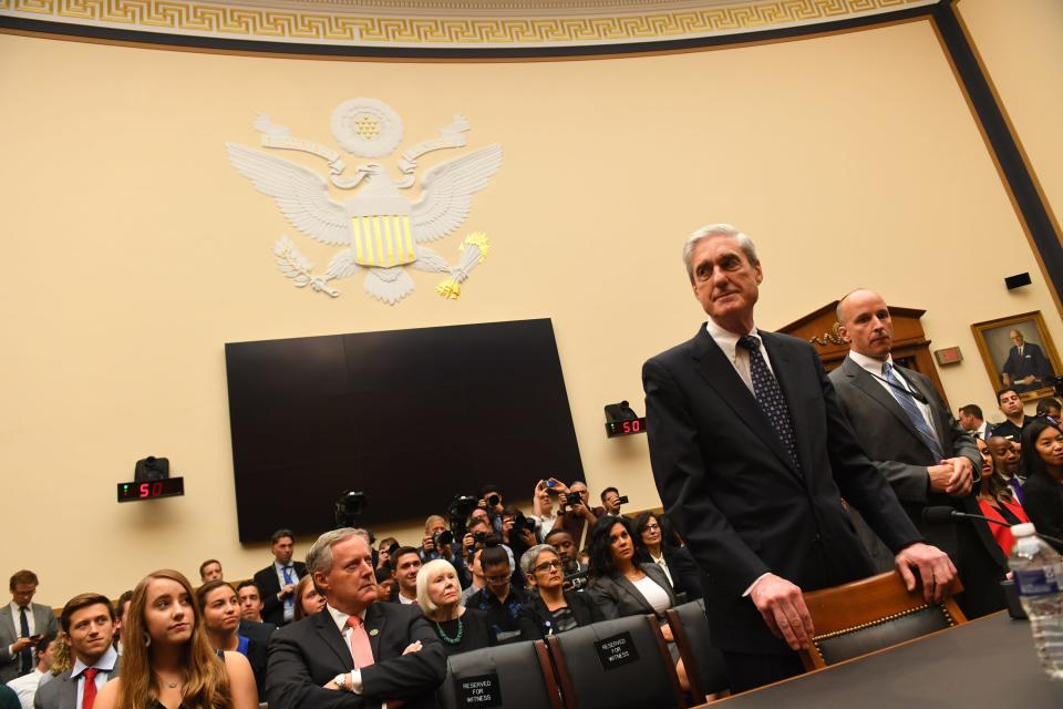 Former special counsel Robert Mueller arrives for the House Intelligence Committee hearing on the 'Investigation into Russian Interference in the 2016 Presidential Election.’ Mueller, who investigated alleged Russian interference during the 2016 presidential election, said in May that his report 