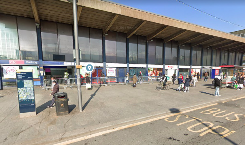 A man was struck with the base of a traffic cone at Station Approach, Barking, east London. (Google)