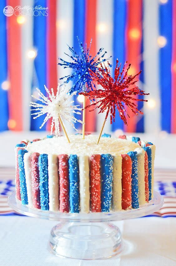 Fourth of July Sparkler Cake