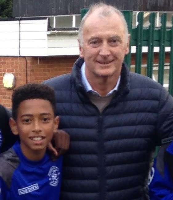 Jude Bellingham with Birmingham legend Trevor Francis in 2015