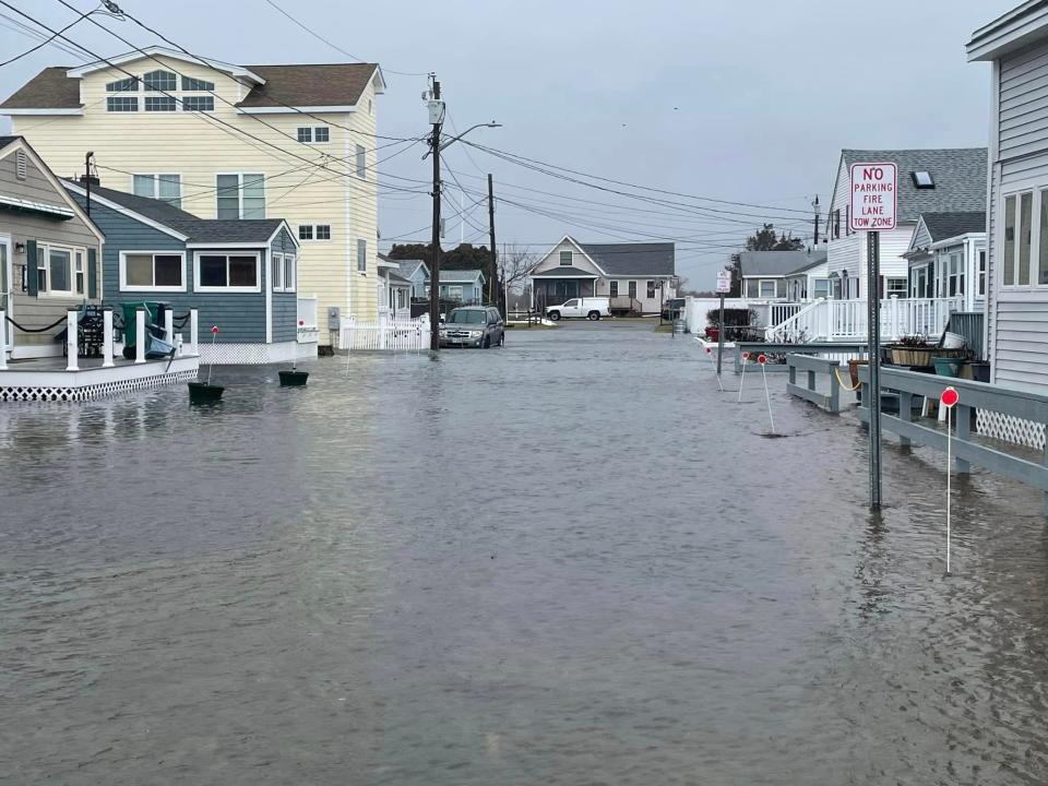 Gabe Bailey took this photo of the Brown Avenue neighborhood at Hampton Beach on Saturday, Jan. 13 . "An hour before high tide... officially underwater."
