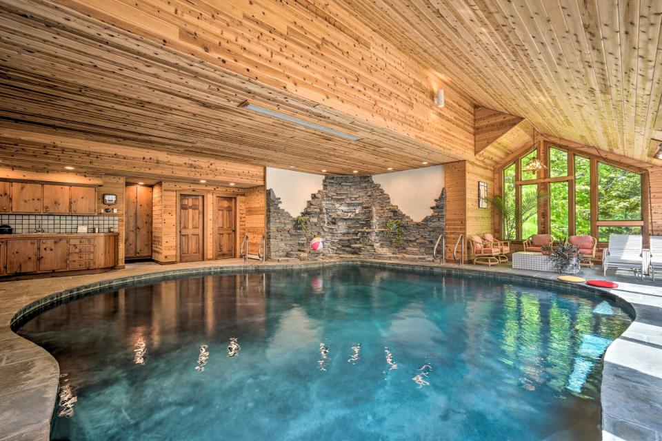Indoor pool at an Airbnb rental