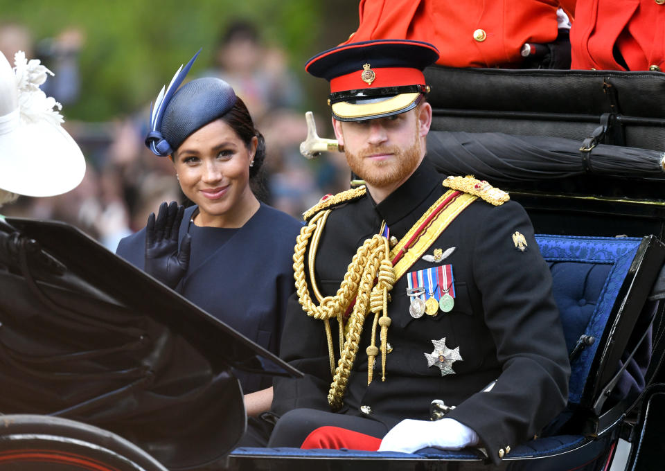 <p>Meghan made her first post-maternity appearance in 2019. (Wire Images)</p> 