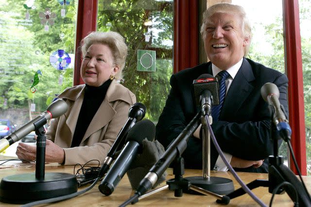 <p>Andrew Milligan/PA Images via Getty </p> Donald Trump with sister Maryanne Trump Barry,