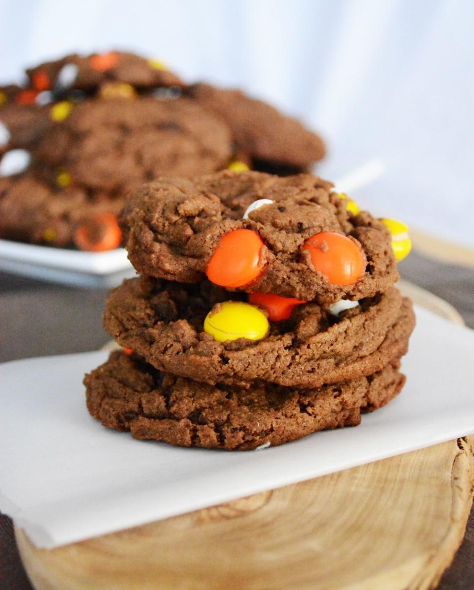 Halloween Peanut Butter and Brownie Batter Cookies