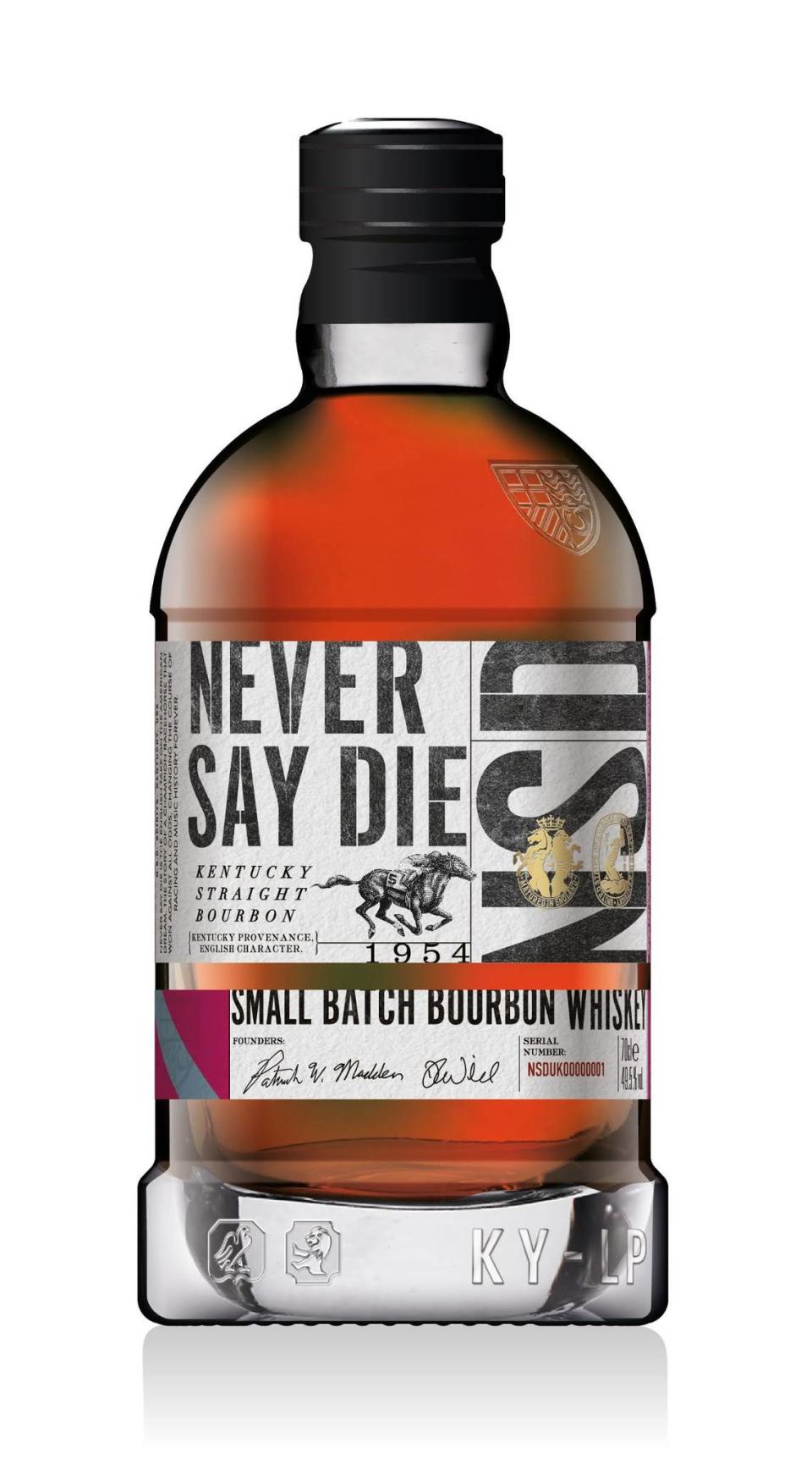 Never Say Die Small Batch Bourbon was launched in 2022 in England by Kentucky businessmen and English friends. The bottles are now hitting shelves in Kentucky.