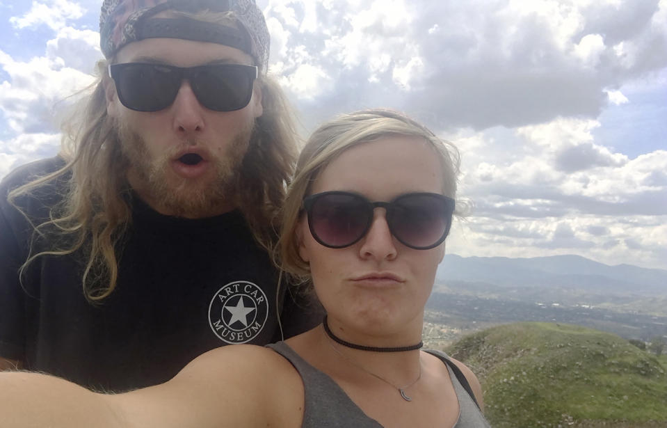 Australian Lucas Fowler, 23, and his American girlfriend Chynna Deese, 24, were found murdered along the Alaska Highway near Liard Hot Springs, Canada, on July 15. Source: Deese Family via AP