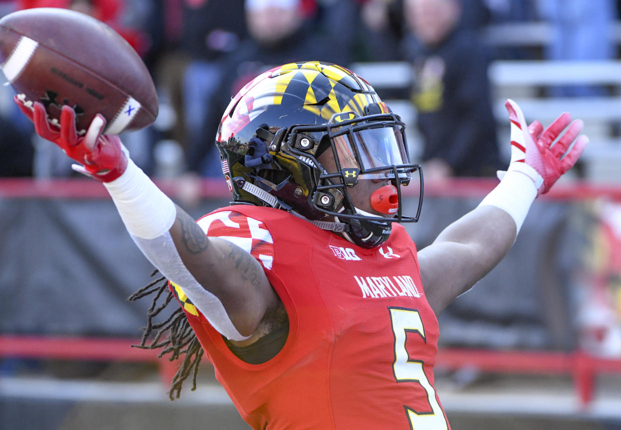 Maryland Terrapins running back Anthony McFarland celebrates against Ohio State (Getty Images)