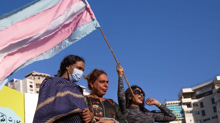 Transgender women march for Women's Day in Pakistan