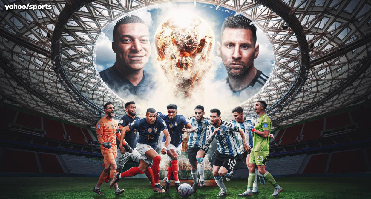 Sunday&#39;s World Cup between France and Argentina is a clash of the titans of global soccer. (Graphic by Stefan Milic/Yahoo Sports)
