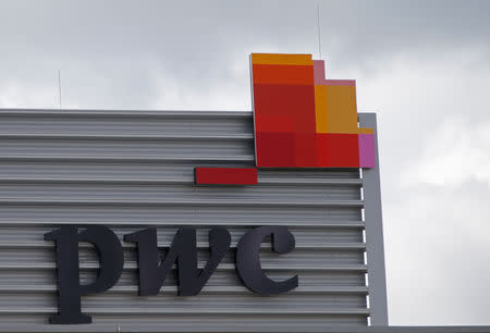 The logo of PricewaterhouseCoopers is seen on the local offices building of the company in Luxembourg, April 26, 2016. REUTERS/Vincent Kessler