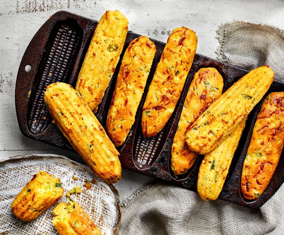 <p><strong>Recipe: <a href="https://www.southernliving.com/recipes/jalapeno-cornbread-sticks" rel="nofollow noopener" target="_blank" data-ylk="slk:Jalapeño Cornbread Sticks;elm:context_link;itc:0;sec:content-canvas" class="link ">Jalapeño Cornbread Sticks</a> </strong></p> <p>Our readers love heirloom kitchen pieces, and we saw plenty of them rediscovering their cast-iron corn stick pans for this recipe specifically. It adds just the right amount of zing to classic cornbread, and the crust is perfectly crispy.</p>