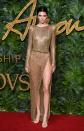<p>Kendall shimmered on the red carpet in a bare-all-gold naked dress that showed off a nude thong. </p>
