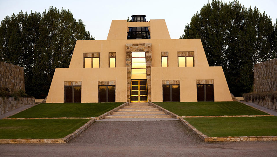 The Mayan style winery’s main building at Catena Zapata, Argentina