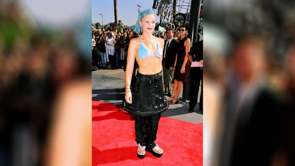 PHOTO: Gwen Stefani during the 1998 MTV Video Music Award Arrivals at Universal Studios, Sept. 10, 1998, in Universal City, Calif. (Jeff Kravitz/FilmMagic, Inc. via Getty Images)