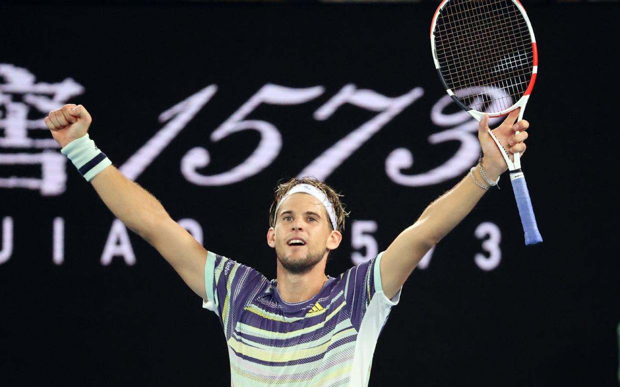 Dominic Thiem is in the Australian Open semi-final for the first time after an epic 6-7, 6-7, 6-4, 6-7 victory - AFP