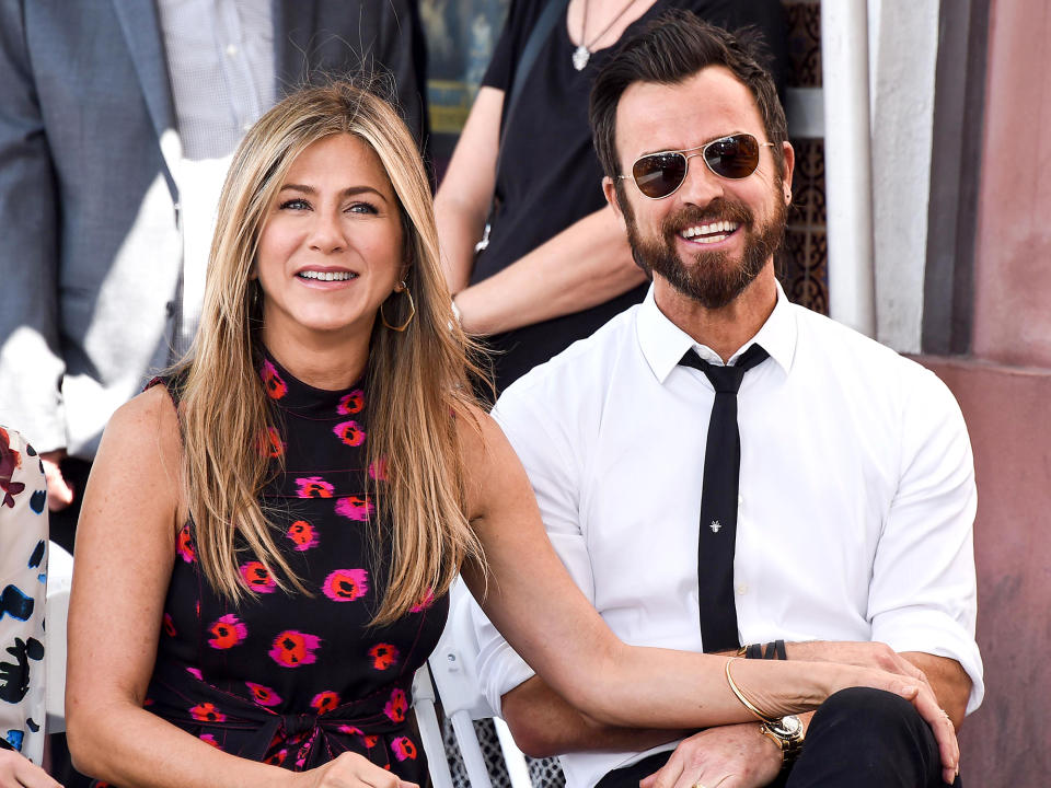 Jennifer Aniston and Justin Theroux attended Jason Bateman’s Walk of Fame ceremony in July 2017. (Photo: Splash News)