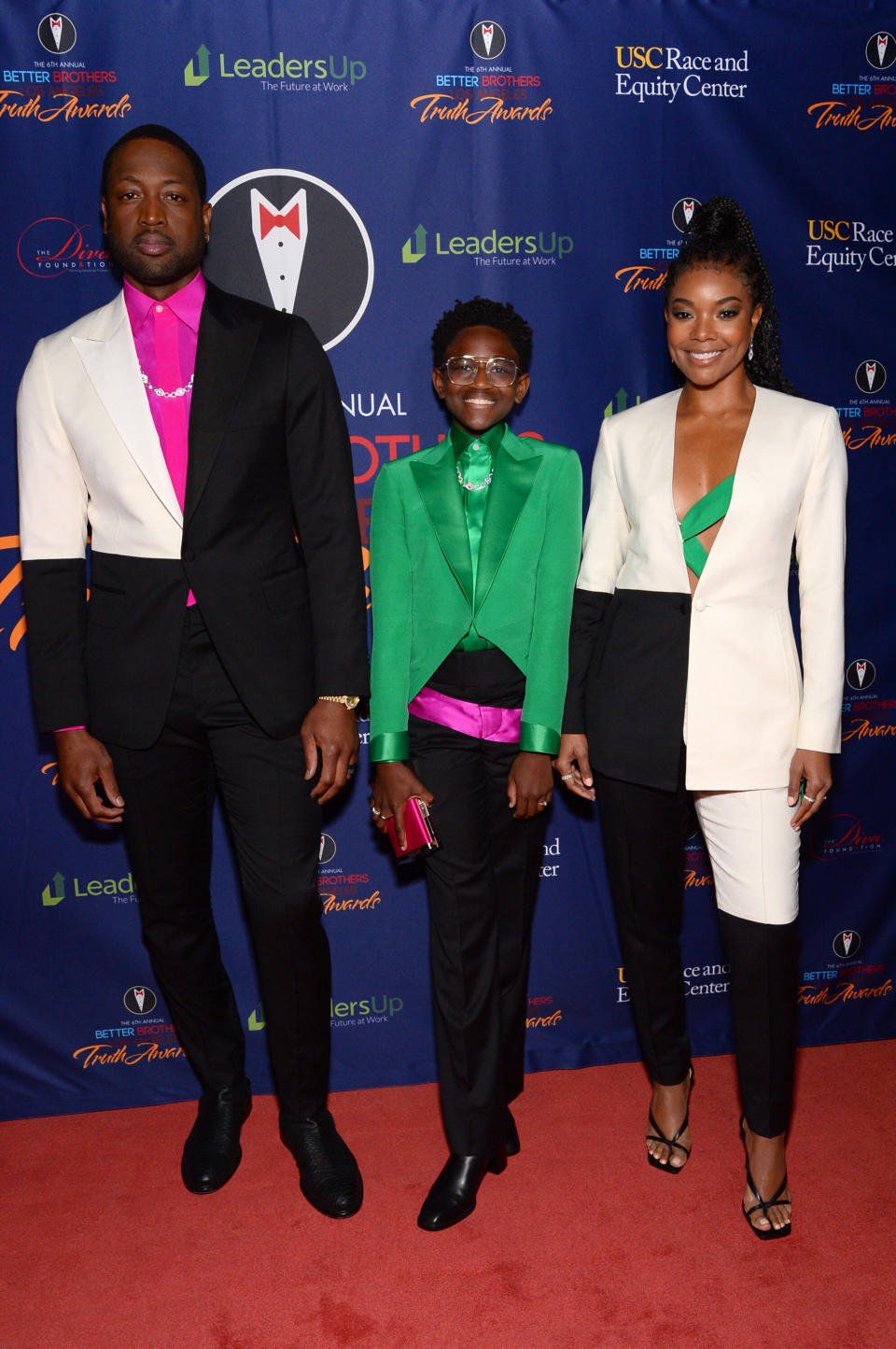 Dwyane Wade, Zaya Wade and Gabrielle Union attend the Better Brothers Los Angeles sixth annual Truth Awards at Taglyan Complex in Los Angeles. (Photo: Andrew Toth via Getty Images)