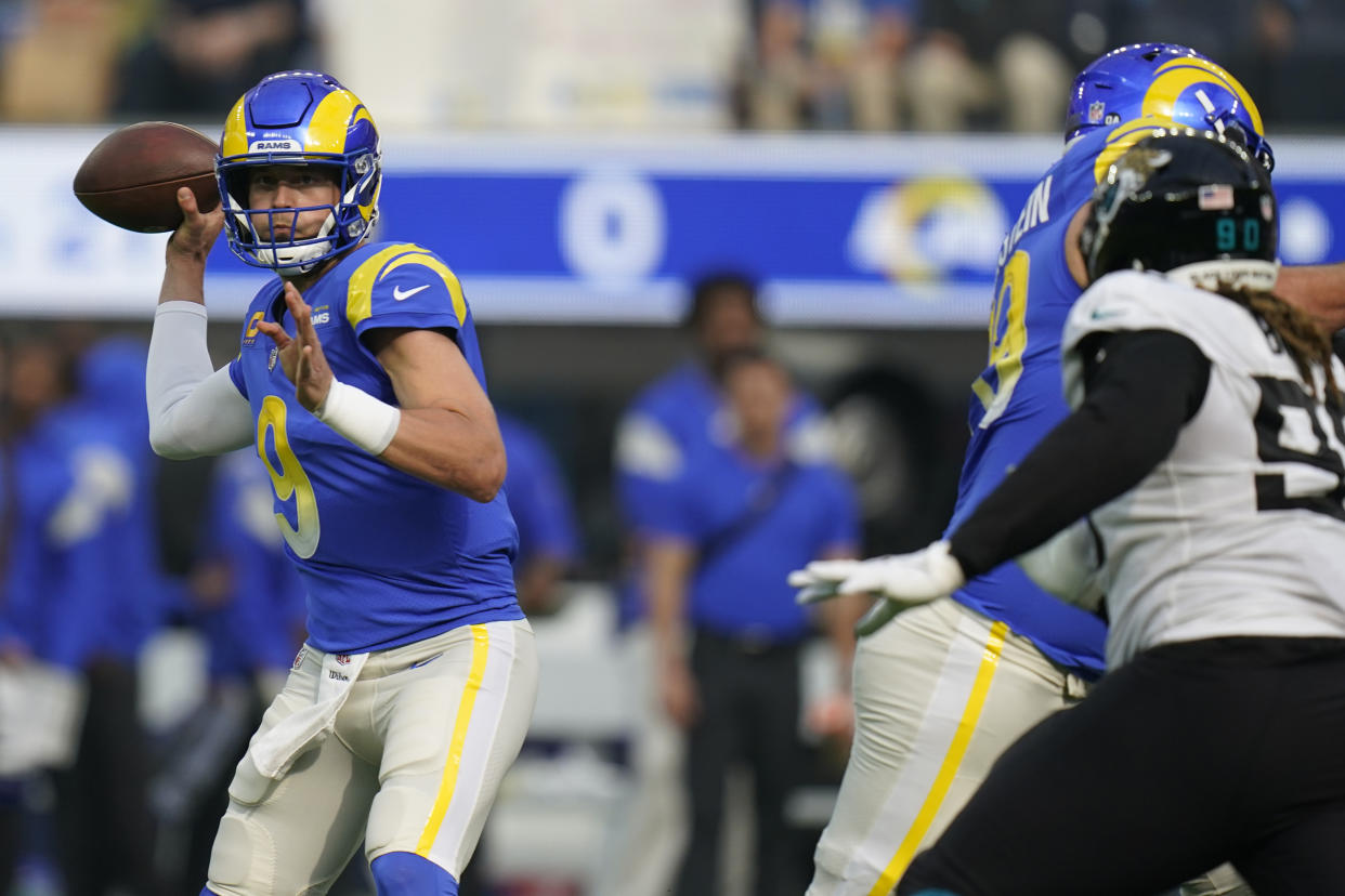Los Angeles Rams quarterback Matthew Stafford will try to even the season series against the Cardinals. (AP Photo/Jae C. Hong)