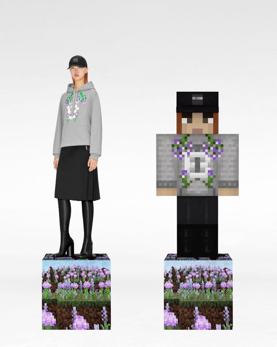 Burberry與Minecraft合作，同步推出線上遊戲與線下實體服飾，特選膠囊系列僅在全球7間實體店面販售，包括台北101。（Burberry提供）