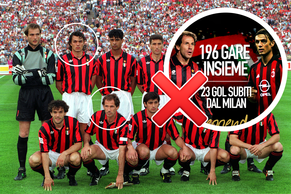  UEFA Champions League Final. Munich, Germany. 26th May 1993. Marseille 1 v AC Milan 0. The AC Milan team line-up together for a group photograph. Back Row L-R: Sebastiano Rossi, Paolo Maldini, Frank Rijkaard, Mauro Tassotti, Demetrio Albertini, 