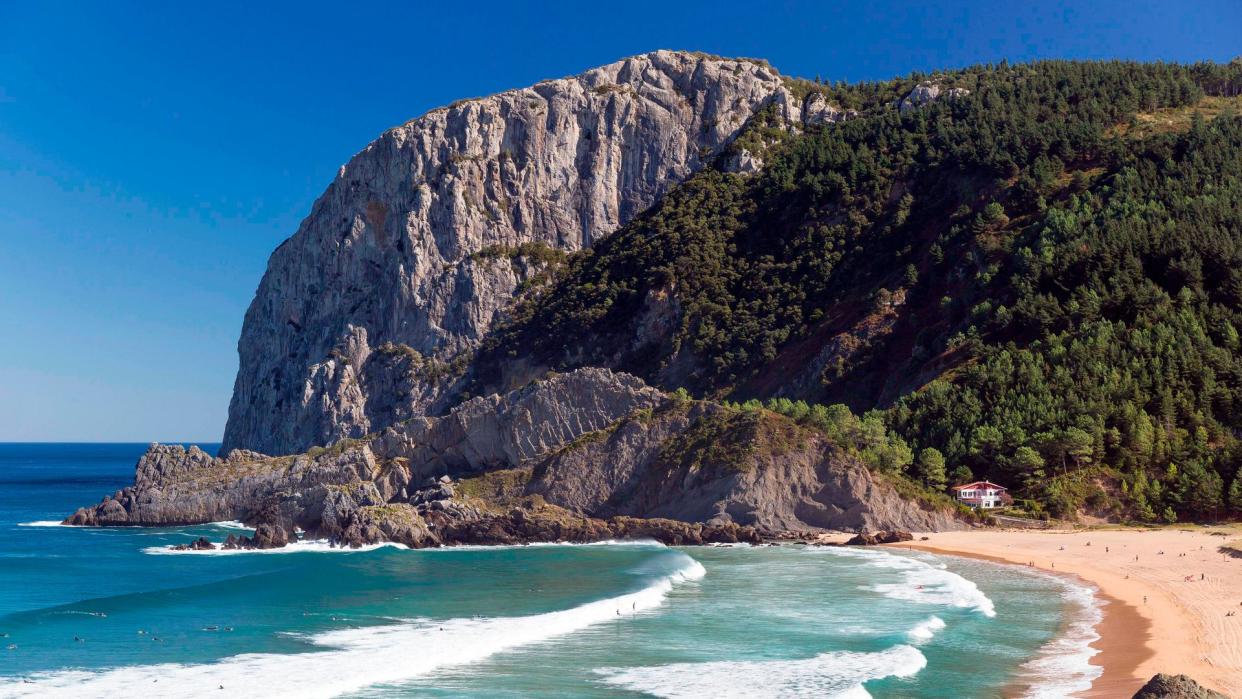 Playa de Laga en la Reserva de la Biosfera de Urdaibai, Vizcaya, País Vasco