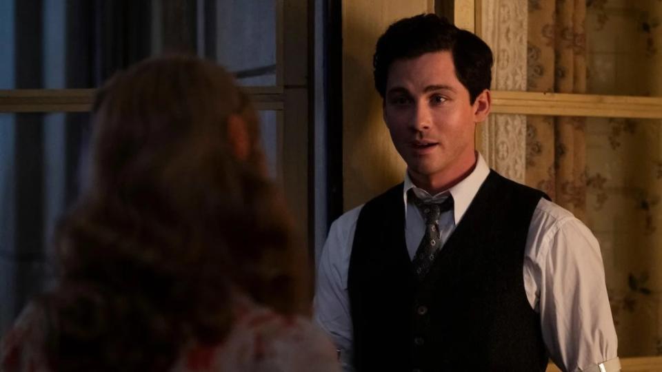 We Were the Lucky Ones — “RADOM” – Episode 101 — The Kurc family celebrates Passover in Radom, Poland. One year later, the onset of World War II forces a devastating separation. Addy (Logan Lerman), shown. (Photo by: Vlad Cioplea/Hulu)