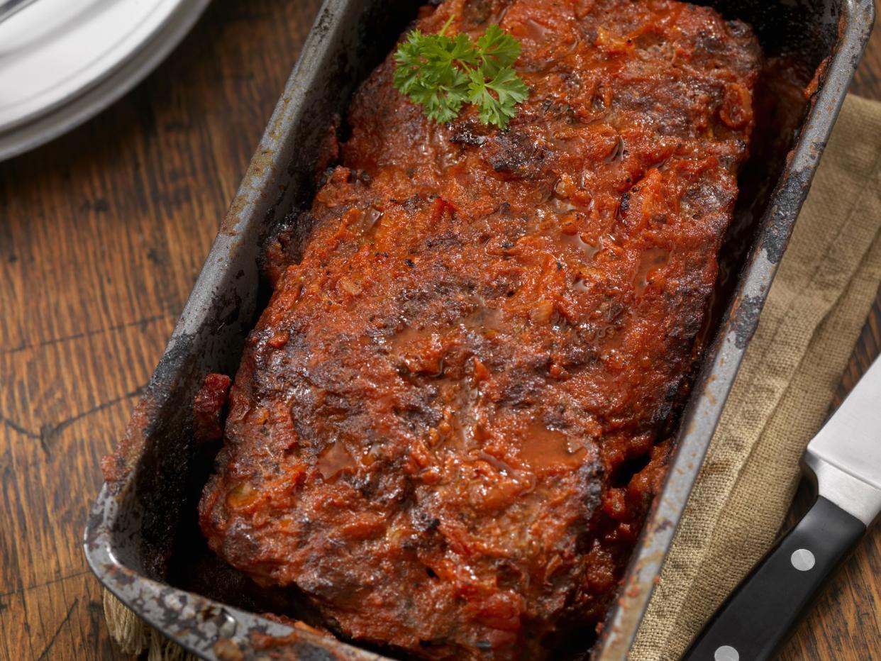 Meatloaf baked in Tomato Sauce -Photographed on Hasselblad H3D2-39mb Camera