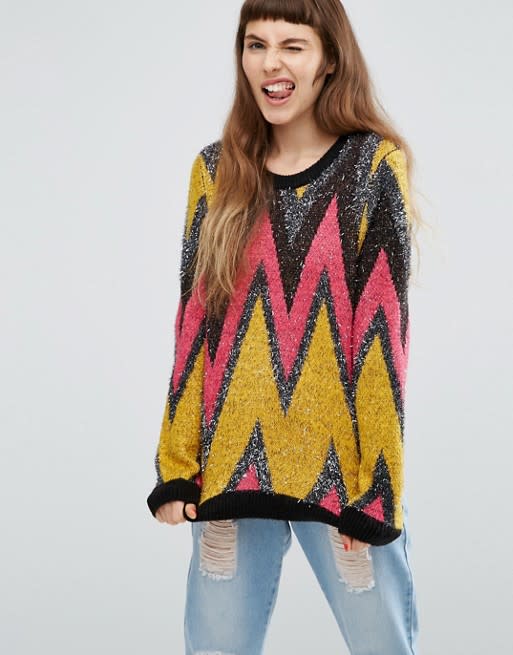 Jumper with Tinsel Chevron