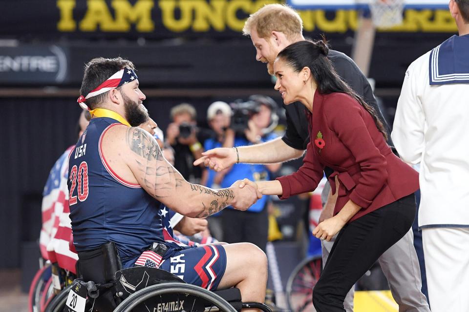 Meghan, Duchess of Sussex attends the wheelchair basketball final during the Invictus Games at the Quay Centre on October 27, 2018 in Sydney, Australia