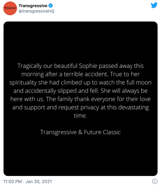Grammy-nominated 'trans icon' Sophie Xeon died in 'terrible