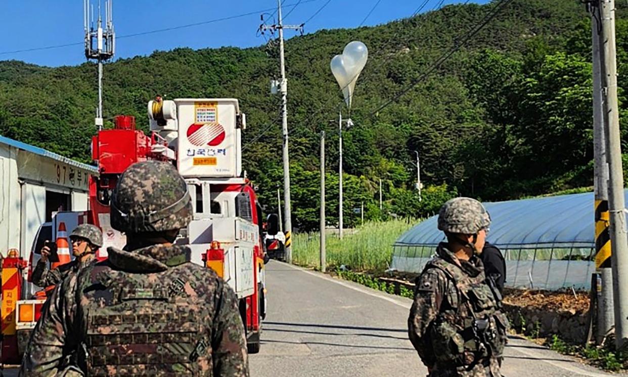 <span>North Korea is alleged to have sent balloons carrying rubbish and faeces toward South Korea in an apparent act of retaliation.</span><span>Photograph: AP</span>