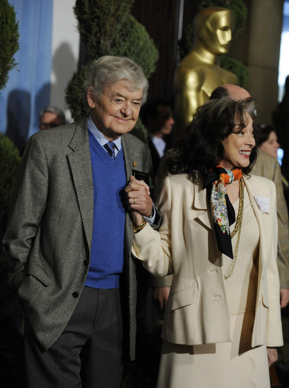 FILE - Hal Holbrook, nominated for best supporting actor for his role in "Into the Wild," appears with his wife, actress Dixie Carter, at the Academy Awards Nominees Luncheon in Beverly Hills, Calif., on Feb. 4, 2008. Holbrook died on Jan. 23 in Beverly Hills, California, his representative, Steve Rohr, told The Associated Press Tuesday. He was 95. (AP Photo/Chris Pizzello, File)