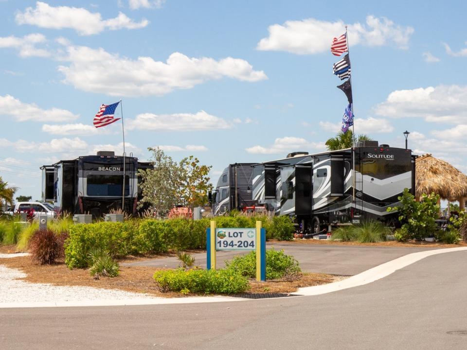 RVs parked at a RV park.