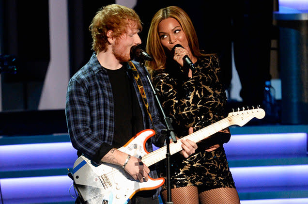 Ed and Beyonce have performed together in the past. Copyright: [Rex]