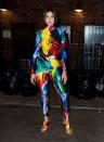 <p>Lipa wore a Versace jumpsuit while out in New York.</p>