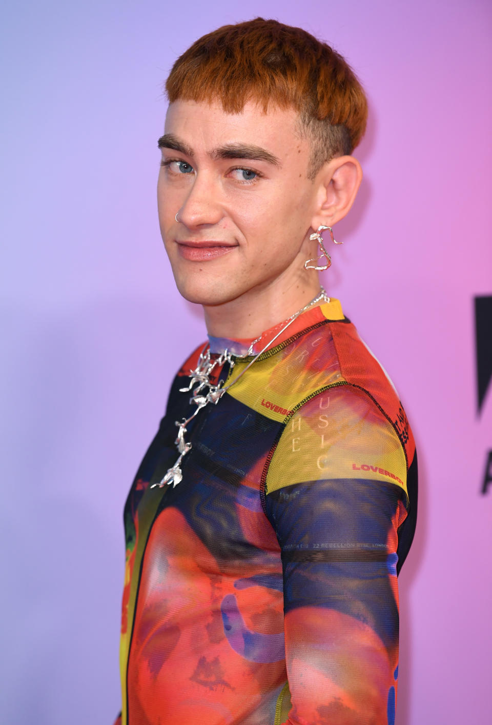 Olly Alexander arriving at the 2021 MTV European Music Awards, held at the Papp Laszlo Budapest Sportarena. Credit: Doug Peters/EMPICS