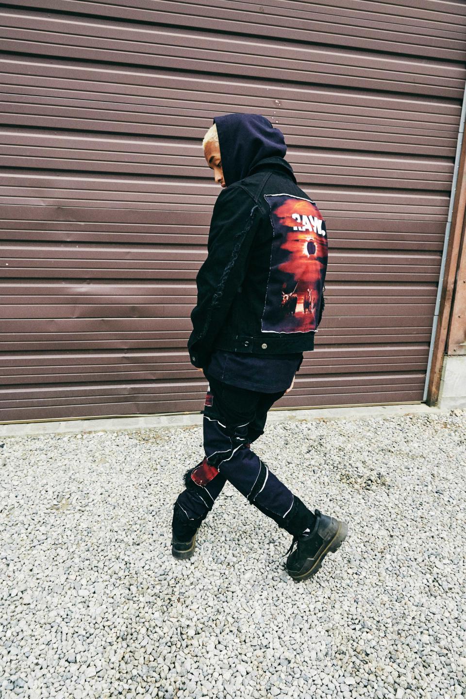 <p>Jaden Smith models the jacket, shirt, and jeans from the G-Star eclipse collection. (Photo: <span>G</span>–<span>Star</span> Raw) </p>