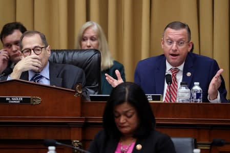 House Judiciary Committee ranking member Collins speaks during House Judiciary Committee meeting to discuss resolution regarding impeachment procedures on Capitol Hill in Washington