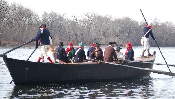 The reenactment of George Washington's crossing of the Delaware River will occur on Sunday, December 10th and Monday, December 25th at Washington Crossing Historic Park.