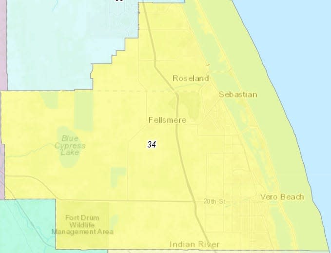 A map of the new Florida House District 34.