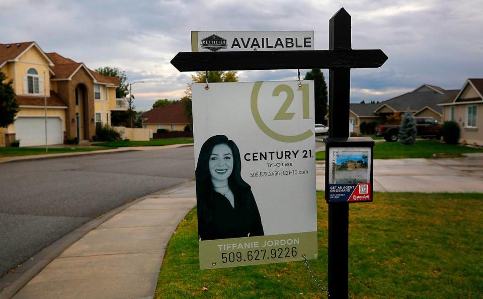 Homeowners in the Meadow Parke Estates development saw their Benton County property tax assessment climb in 2023. This two-story home is on the market for $519,900 — a jump of $120,000 from its 2022 assessment. Bob Brawdy/bbrawdy@trictyherald.com