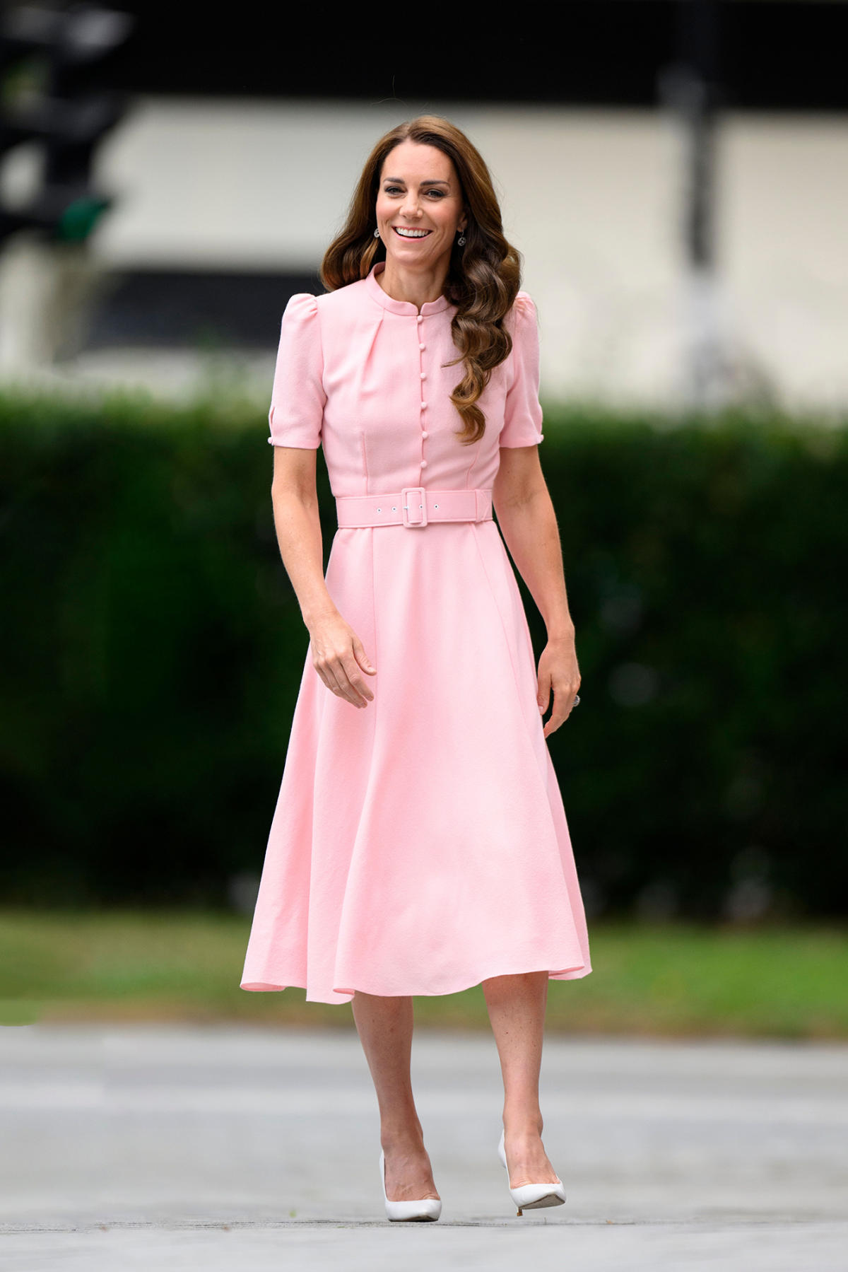 Channel Princess Kate’s Classic Beauty in a Blush-Pink Midi Dress — For ...