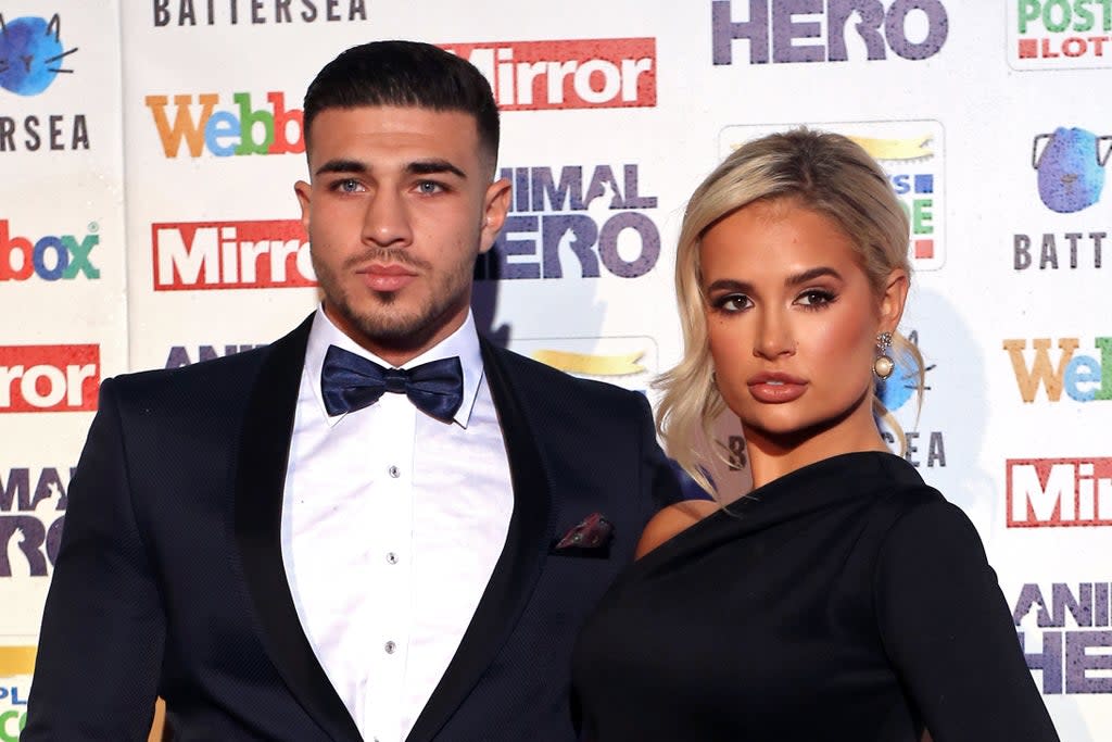 Tommy Fury and Molly Mae Hague attending the Mirror Animal Hero Awards 2019 (PA)